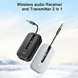 Bluetooth-compatible 5.5 2-in-1 Audio Transmitter Receiver AUX USB Flash Drive Adapter For Car Audio TV Audio
