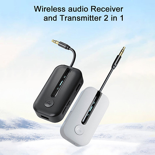 Bluetooth-compatible 5.5 2-in-1 Audio Transmitter Receiver AUX USB Flash Drive Adapter For Car Audio TV Audio