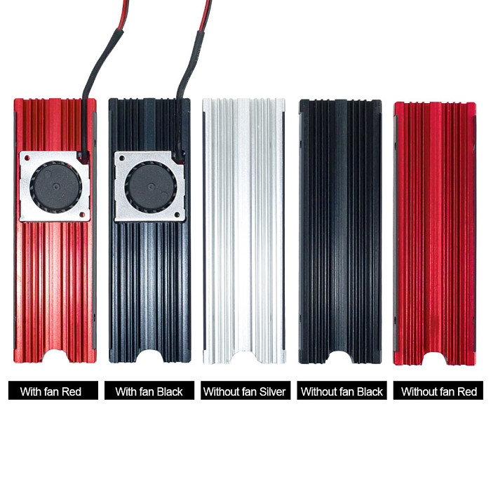 Active Aluminum M.2 NVMe SATA SSD Heatsink with Turbo Fan, High Airflow Solid State Drive Cooler Armor, Prevent Thermal Throttling for Desktop PC PS5