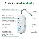 Bluetooth-compatible 5.5 Audio Adapter 2-in-1 Transmitter Receiver, Dual Link 3.5mm AUX Wireless Converter for Airplane & Car, Hands-free Calling, Navigation & Music Streaming