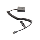 NP-FW50 Type-C PD Dummy Battery 9V DC Power Supply Spring Cable for Sony ZV-E10 A7S A7R A7M2 A6300 A6400 Camera External USB-C Power Bank Adapter