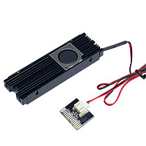 Active Aluminum M.2 NVMe SATA SSD Heatsink with Turbo Fan, High Airflow Solid State Drive Cooler Armor, Prevent Thermal Throttling for Desktop PC PS5