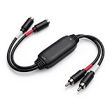 2RCA to 2RCA Audio Ground Loop Isolator, Car Stereo Noise Filter Suppressor, Eliminates Alternator Buzz & Electrical Current Hum