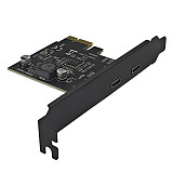 USB 3.2 expansion card GEN1 adapter 5Gbps TYPE-C front and back plug uPD720202 main control adapter card (dual port TYPE-PCI-E1X)