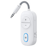 Bluetooth-compatible 5.5 Audio Adapter 2-in-1 Transmitter Receiver, Dual Link 3.5mm AUX Wireless Converter for Airplane & Car, Hands-free Calling, Navigation & Music Streaming