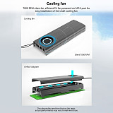 M.2 NVMe SSD Heatsink with Turbo Cooling Fan, Aluminum Alloy NGFF Solid State Drive Cooler Armor for Desktop PC