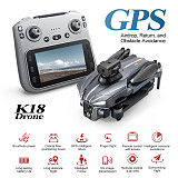 K18Max GPS HD Aerial Photography Drone with 4.5-Inch Screen Controller, Brushless Smart Obstacle Avoidance RC Aircraft
