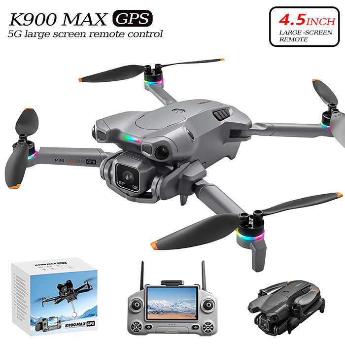 K900 MAX GPS Brushless Quadcopter, 1080P HD Aerial Photography Obstacle Avoidance RC Drone with 4.5-Inch Screen Controller