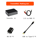 AB50 External USB Wireless Sound Card, UHF 1-to-Multiple Wireless Audio Transmitter & Receiver, Zero-Latency HiFi, Anti-Interference Wall-Penetrating