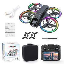 K200MAX GT3 Brushless Screen Controller Drone, HD Aerial Photography Optical Flow Positioning RC Airplane with LED Lights 4.5-Inch Large Screen Controller