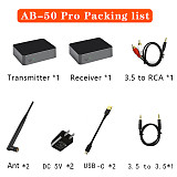 AB50 External USB Wireless Sound Card, UHF 1-to-Multiple Wireless Audio Transmitter & Receiver, Zero-Latency HiFi, Anti-Interference Wall-Penetrating