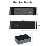 AB50 External USB Wireless Sound Card, UHF 1-to-Multiple Wireless Audio Transmitter & Receiver, Zero-Latency HiFi, Anti-Interference Wall-Penetrating