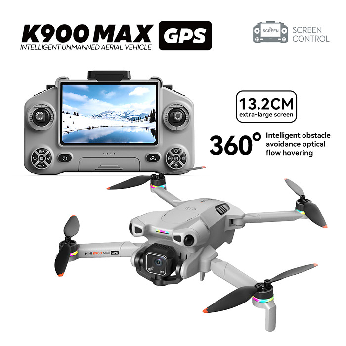 K900 MAX GPS Brushless Quadcopter, 1080P HD Aerial Photography Obstacle Avoidance RC Drone with 4.5-Inch Screen Controller