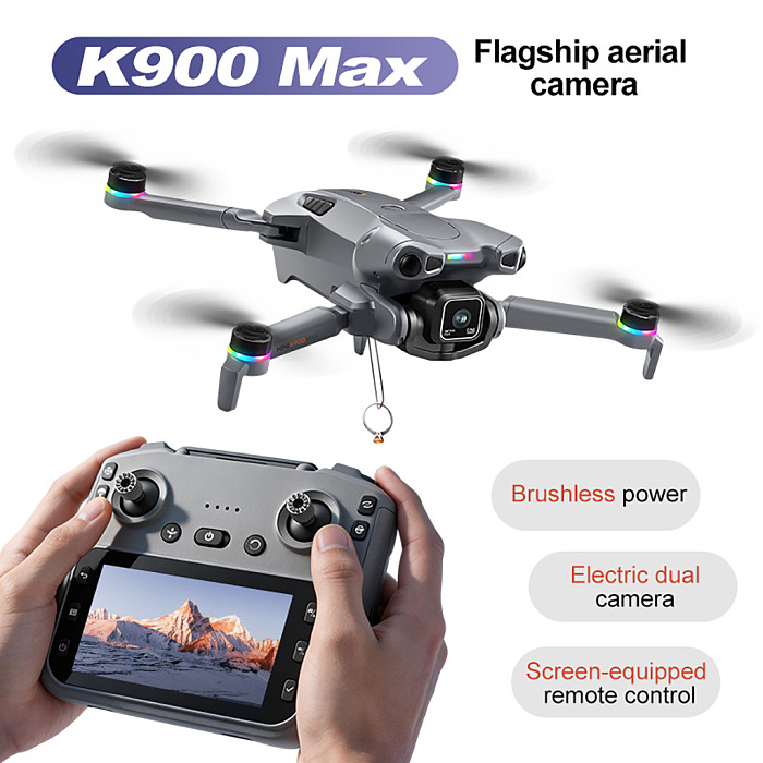 K900MAX Brushless Aerial Photography Drone with Large Screen Controller, Optical Flow Positioning & Smart Obstacle Avoidance