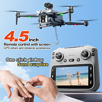 K18Max GPS HD Aerial Photography Drone with 4.5-Inch Screen Controller, Brushless Smart Obstacle Avoidance RC Aircraft