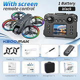 K200MAX GT3 Brushless Screen Controller Drone, HD Aerial Photography Optical Flow Positioning RC Airplane with LED Lights 4.5-Inch Large Screen Controller
