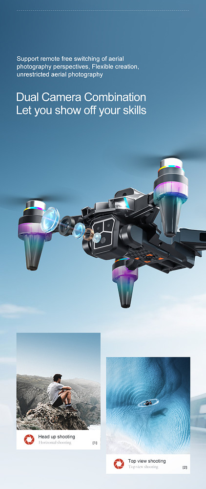 K12Max Brushless Obstacle Avoidance Drone with Screen Controller, HD Aerial Photography Quadcopter RC Airplane with Optical Flow Dual Lens & Lights