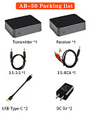AB50 External USB Wireless Sound Card, UHF 1-to-Multiple Wireless Audio Transmitter & Receiver, Zero-Latency HiFi, Anti-Interference Wall-Penetrating