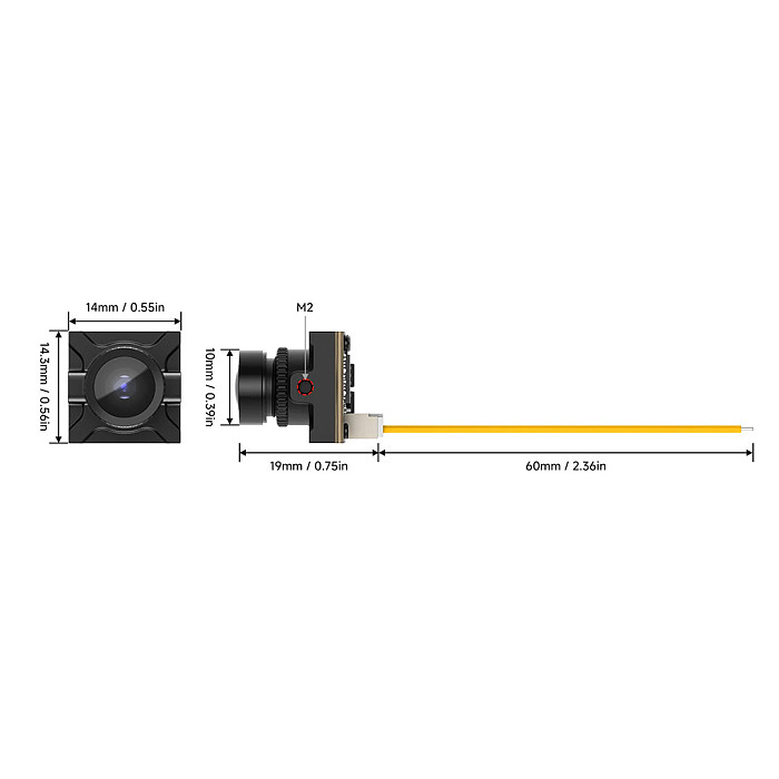 (BETAFPV）C04 FPV Camera  1/3  CMOS Sensor 1200TVL Horizontal Resolution 160° FOV For Aquila20 Analog Drone
