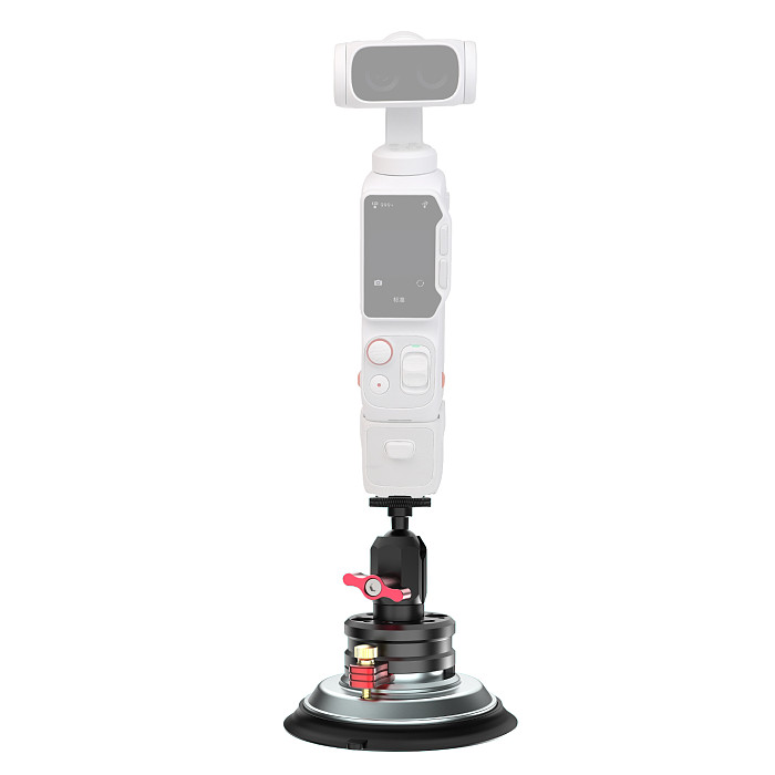 XT-XINTE 1/4 ball head clamp seat/aluminum alloy C-shaped power clamp/bracket/suction cup photography accessory suitable for DJI Pocket 4P/4/3