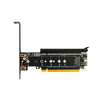 PCIe 5.0 Splitter Adapter Card x16 to x8 + Dual M.2 NVMe SSD, Gen 5 Bifurcation Riser Extender Supporting Graphics Card & Storage, Premium PCB