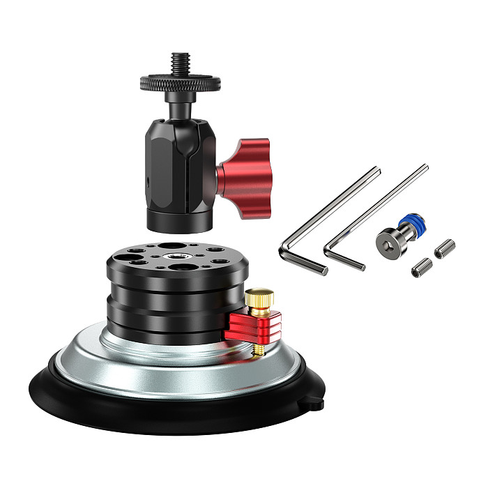 XT-XINTE 1/4 ball head clamp seat/aluminum alloy C-shaped power clamp/bracket/suction cup photography accessory suitable for DJI Pocket 4P/4/3