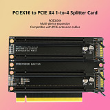 PCIe x16 to 4x PCIe x4 Splitter Adapter Card, PCIe 3.0 Clock Splitting Riser Extender, P3AV2 PCB Motherboard Expansion Card
