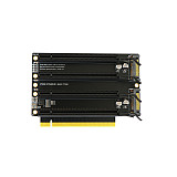 PCIe x16 to 4x PCIe x4 Splitter Adapter Card, PCIe 3.0 Clock Splitting Riser Extender, P3AV2 PCB Motherboard Expansion Card