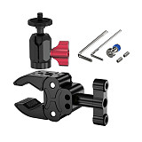 XT-XINTE 1/4 ball head clamp seat/aluminum alloy C-shaped power clamp/bracket/suction cup photography accessory suitable for Insta360 Luna Ultra