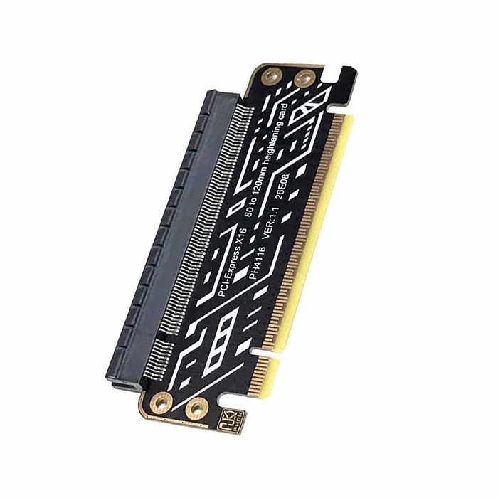 (PHDK) PH4116 PCIe 4.0 x16 Half Height to Full Height Riser Extender for Desktop Motherboard