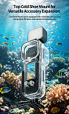 XT-XINTE Waterproof Diving Housing for DJI Pocket 3 & 4, 50M Deep Dive Protective Case with Cold Shoe & Dual Cold Shoe Mounts, Anti-Corrosion Shockproof Underwater Shell for Action Camera Accessories