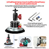 XT-XINTE 1/4 ball head clamp seat/aluminum alloy C-shaped power clamp/bracket/suction cup photography accessory suitable for DJI Pocket 4P/4/3