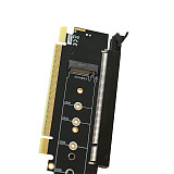 PCIe 5.0 Splitter Adapter Card x16 to x8 + Dual M.2 NVMe SSD, Gen 5 Bifurcation Riser Extender Supporting Graphics Card & Storage, Premium PCB