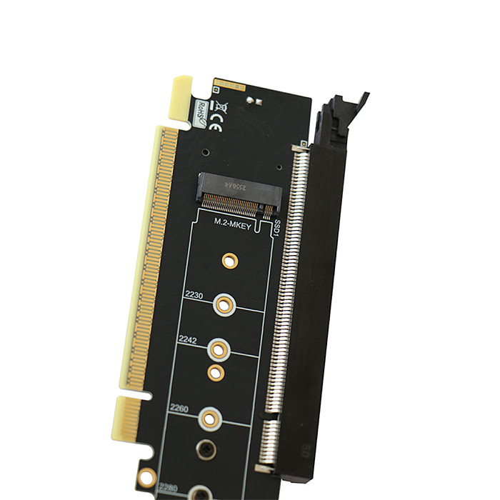 PCIe 5.0 Splitter Adapter Card x16 to x8 + Dual M.2 NVMe SSD, Gen 5 Bifurcation Riser Extender Supporting Graphics Card & Storage, Premium PCB