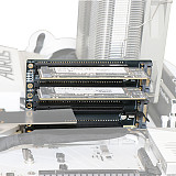 PCIe x16 to 4x PCIe x4 Splitter Adapter Card, PCIe 3.0 Clock Splitting Riser Extender, P3AV2 PCB Motherboard Expansion Card