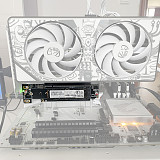PCIe 5.0 Splitter Adapter Card x16 to x8 + Dual M.2 NVMe SSD, Gen 5 Bifurcation Riser Extender Supporting Graphics Card & Storage, Premium PCB