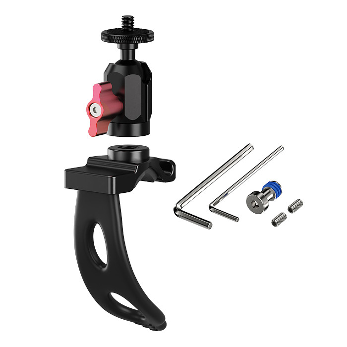 XT-XINTE 1/4 ball head clamp seat/aluminum alloy C-shaped power clamp/bracket/suction cup photography accessory suitable for DJI Pocket 4P/4/3