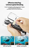 XT-XINTE Waterproof Diving Housing for DJI Pocket 3 & 4, 50M Deep Dive Protective Case with Cold Shoe & Dual Cold Shoe Mounts, Anti-Corrosion Shockproof Underwater Shell for Action Camera Accessories