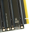 PCIe x16 to 4x PCIe x4 Splitter Adapter Card, PCIe 3.0 Clock Splitting Riser Extender, P3AV2 PCB Motherboard Expansion Card