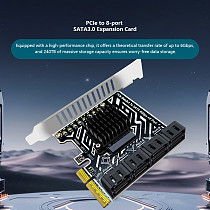PH5081 PCIe 3.0 to 8-Port SATA 6Gbps HDD Expansion Card Bracket Storage Controller Adapter for Desktop & Server