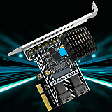 PH5083 PCIe 3.0 to 2x SFF-8643 Storage Expansion Card, 8-Port SATA 6Gbps HDD Controller Adapter for Desktop & Server