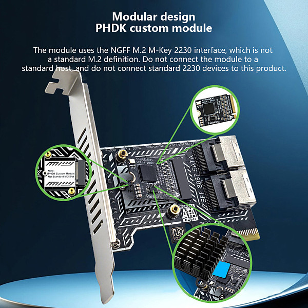 (PHDK) PH5087 PCIe 3.0 to 2x SFF-8087 Storage Expansion Card, 8-Port SATA 6Gbps HDD Controller Adapter for Desktop & Server