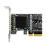 PH5083 PCIe 3.0 to 2x SFF-8643 Storage Expansion Card, 8-Port SATA 6Gbps HDD Controller Adapter for Desktop & Server