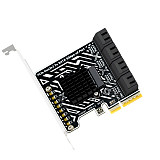 PH5081 PCIe 3.0 to 8-Port SATA 6Gbps HDD Expansion Card Bracket Storage Controller Adapter for Desktop & Server