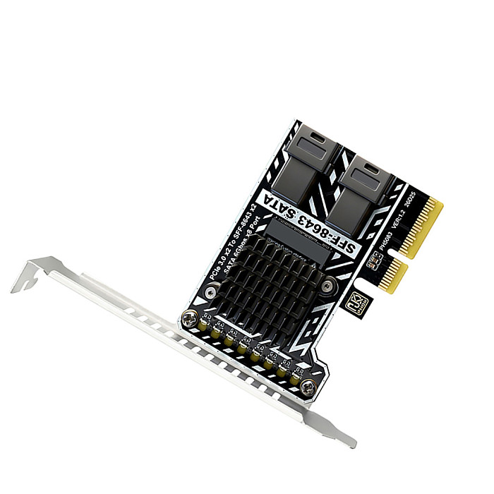 PH5083 PCIe 3.0 to 2x SFF-8643 Storage Expansion Card, 8-Port SATA 6Gbps HDD Controller Adapter for Desktop & Server