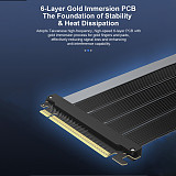 PCIe 5.0 x16 GPU Riser Extension Cable, Universal PCIe Gen5 Graphics Card Extender with Broad Chassis Compatibility