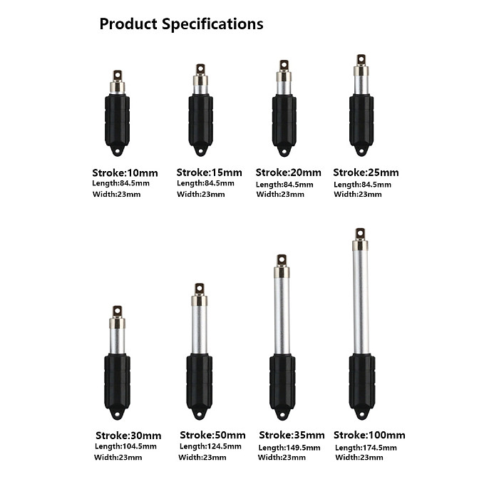 KT1359-8KG High Speed Mini Electric Linear Actuator 12V Multi Stroke Lifting Rod With Limit Protection