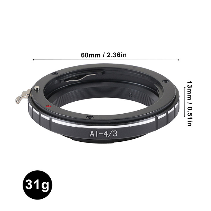 AI-4/3 Lens Adapter Ring For Nikon AI D AIS Lens To Olympus 4/3 Camera Body