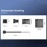 (Walksnail) GT2 2W High-Definition Digital Video Transmission Kit, High Power Long Range Night Vision FPV Transmitter Receiver Set