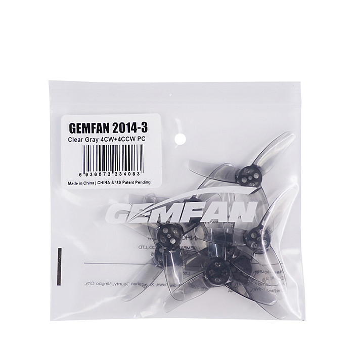 4 Pairs GEMFAN 2014 3-Blade 1.5mm/t-mount 1.4in Pitch PC Propeller For Drone